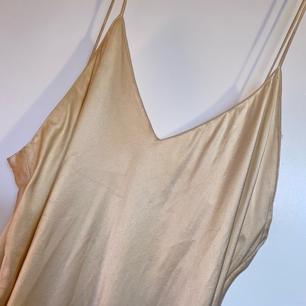 Vintage champagne silk Victoria Secret Slip dress